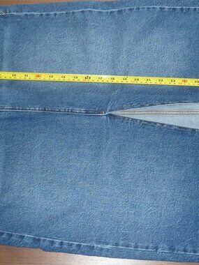 a.n.a. A New Approach Denim Jean Midi Skirt Pockets Stretch Blue Size 4 Petite